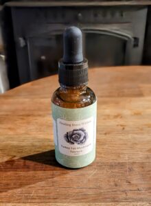 A bottle containing Turkey Tail tincture 